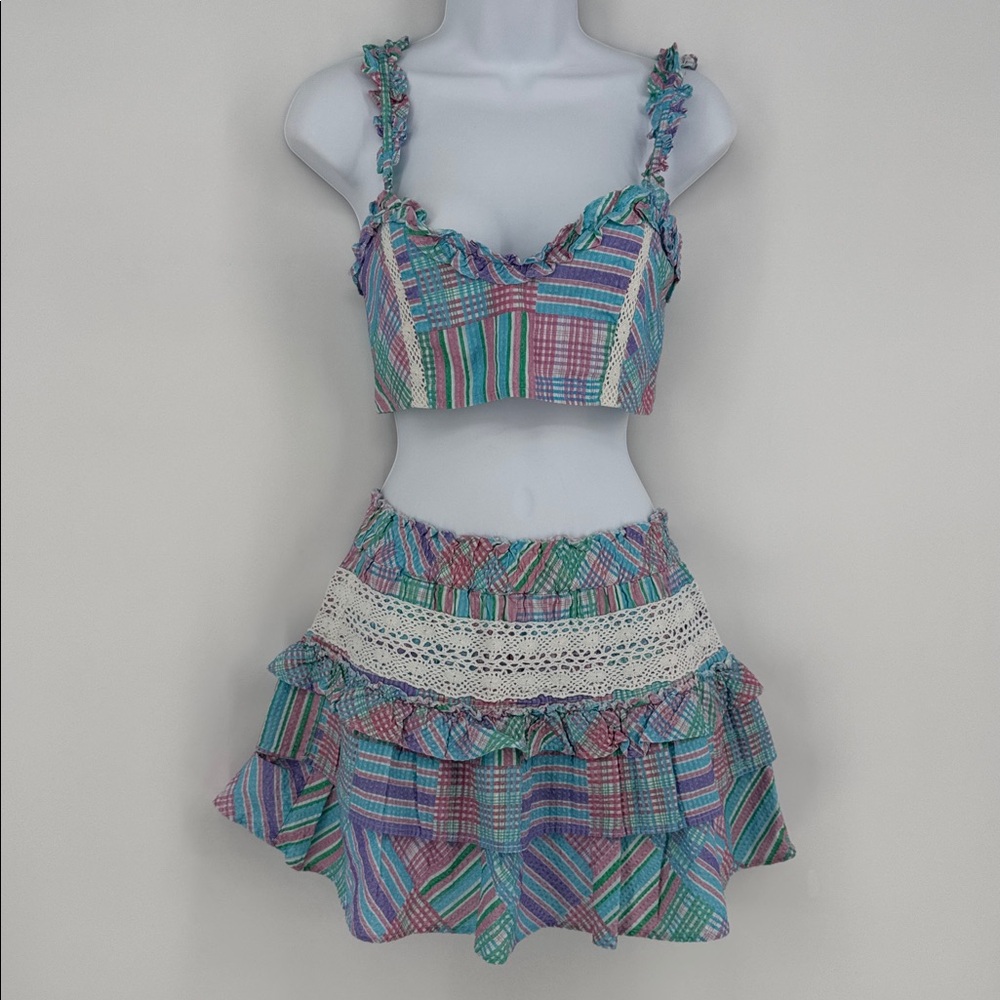 LoveShackFancy Candyland Mireya Bralette & Corbette Skirt Set NWT - Picture 1 of 11